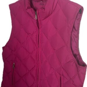 Tommy Hilfiger Women's Fuchsia Quilted Vest Size XL fits 12/14